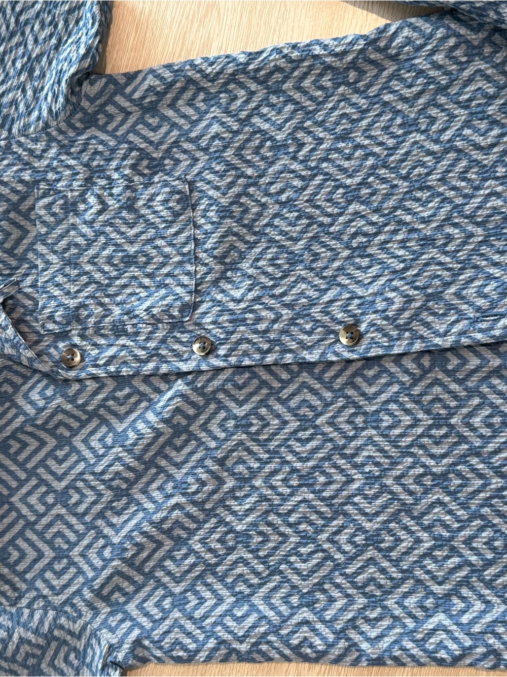 Sovereign Code Blue Patterned Button-Up - Picture 5 of 6
